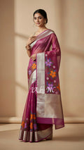Berry Banarasi Pure Tissue Silk Saree