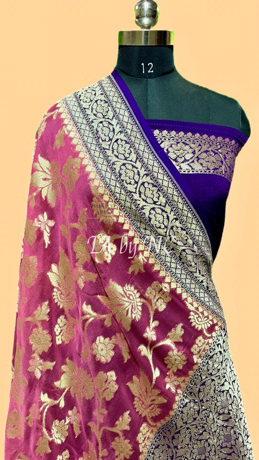 Gajri Banarasi Pure Khaddi Georgette Saree