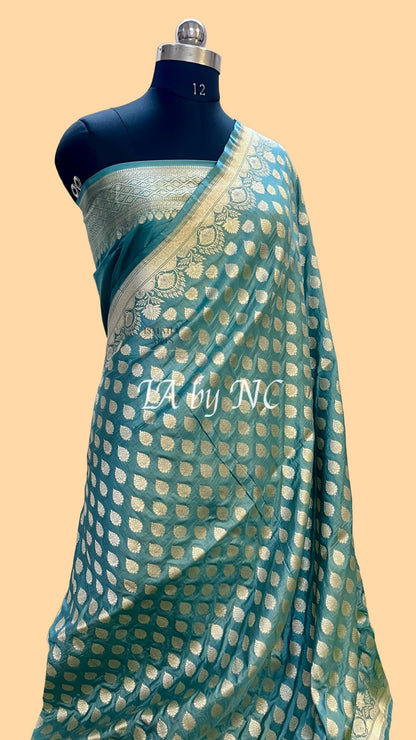 Jungle Banarasi Pure Katan Silk Pattu Saree