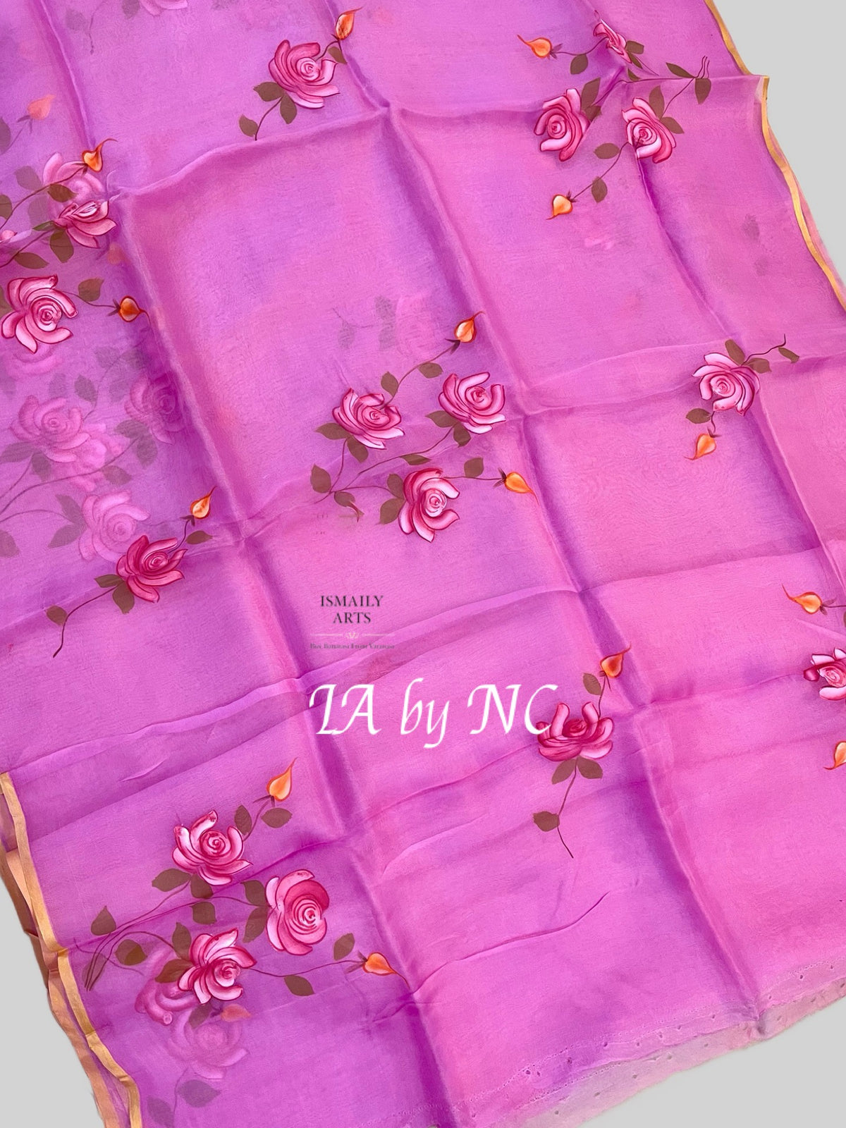 Rose Banarasi Pure Kora Silk Saree