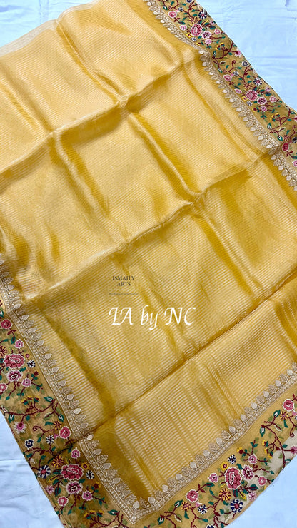 Bumblebee Banarasi Pure Tissue Silk Designer Saree