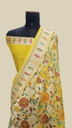 Bumblebee Banarasi Pure Khaddi Tussar Georgette Brocade Saree