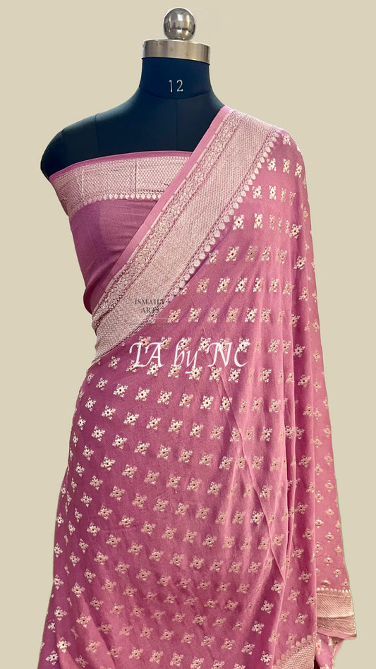 Thulian Banarasi Pure Khaddi Georgette Saree