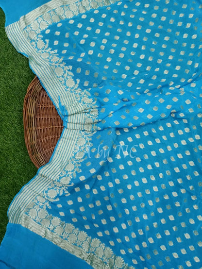 Azure Banarasi Pure Khaddi Georgette Dupatta