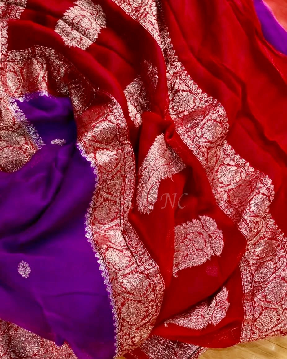 Lollipop Banarasi Pure Khaddi Georgette Kadwa Saree