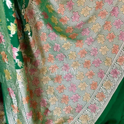 Forest Banarasi Pure Khaddi Georgette Saree