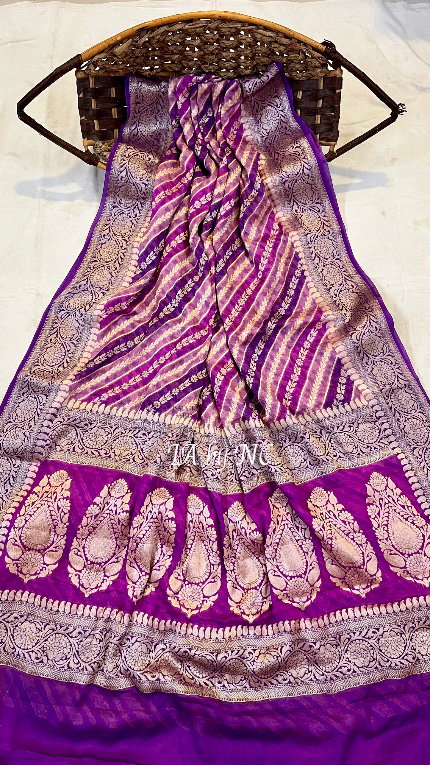 Mulberry Banarasi Pure Chiffon Georgette Saree