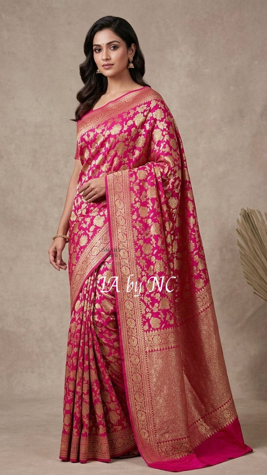 Rani Banarasi Pure Khaddi Georgette Saree