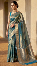 Prussian Banarasi Pure Tissue Silk Saree