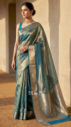 Prussian Banarasi Pure Tissue Silk Saree
