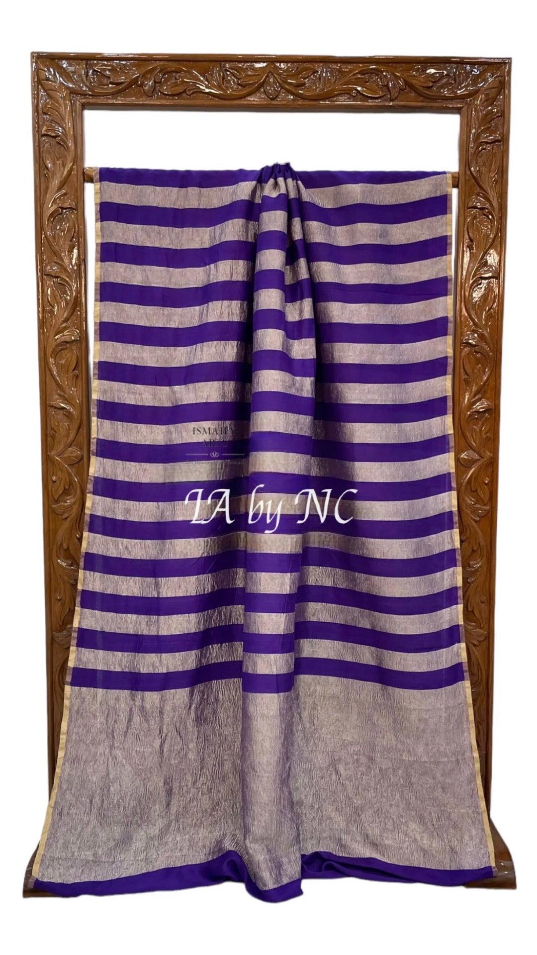 Grape Banarasi Pure Munga Silk Saree