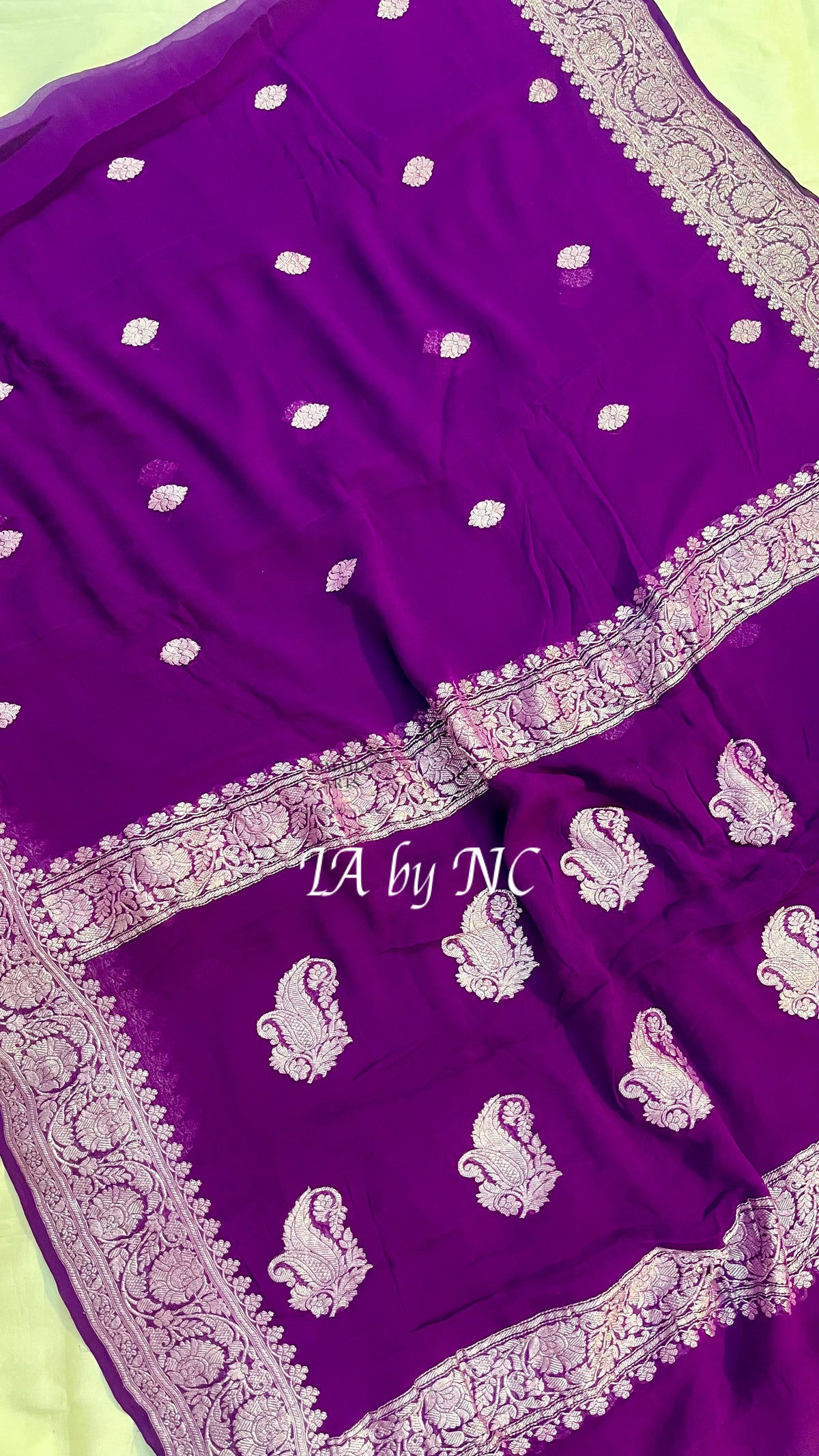 Lollipop Banarasi Pure Khaddi Georgette Kadwa Saree