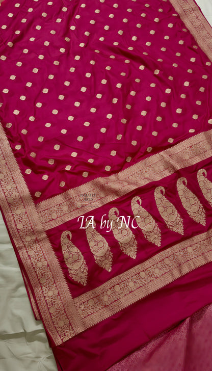 Mulberry Banarasi Mashru Katan Silk Saree