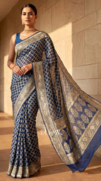German Banarasi Pure Khaddi Georgette Saree