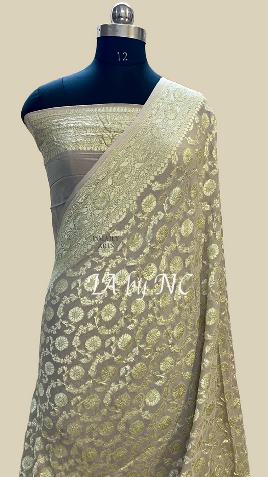 Harbor Banarasi Pure Khaddi Georgette Saree