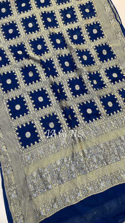 German Banarasi Pure Khaddi Georgette Saree