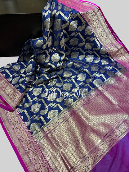 Navy Banarasi Pure Katan Silk Pattu Saree