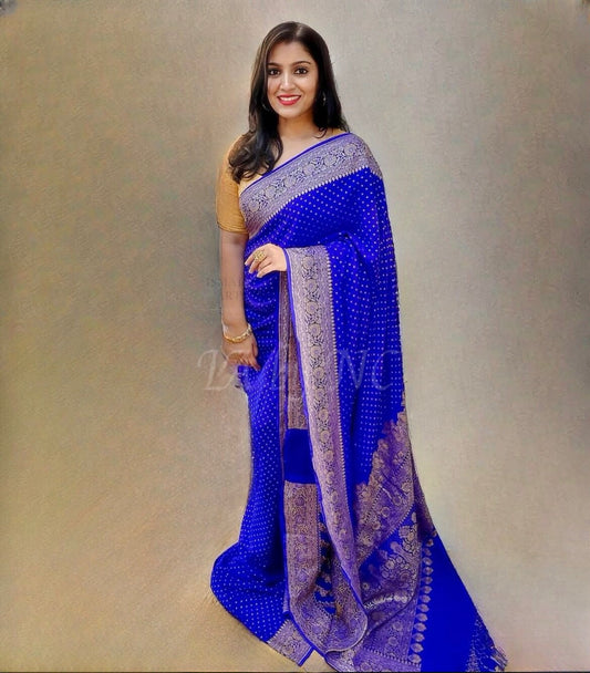 Royal Banarasi Pure Khaddi Crepe Georgette Saree