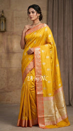 Tuscany Banarasi Pure Katan Silk Raw Mango Saree