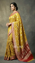 Goldenrod Banarasi Pure Chiffon Georgette Saree