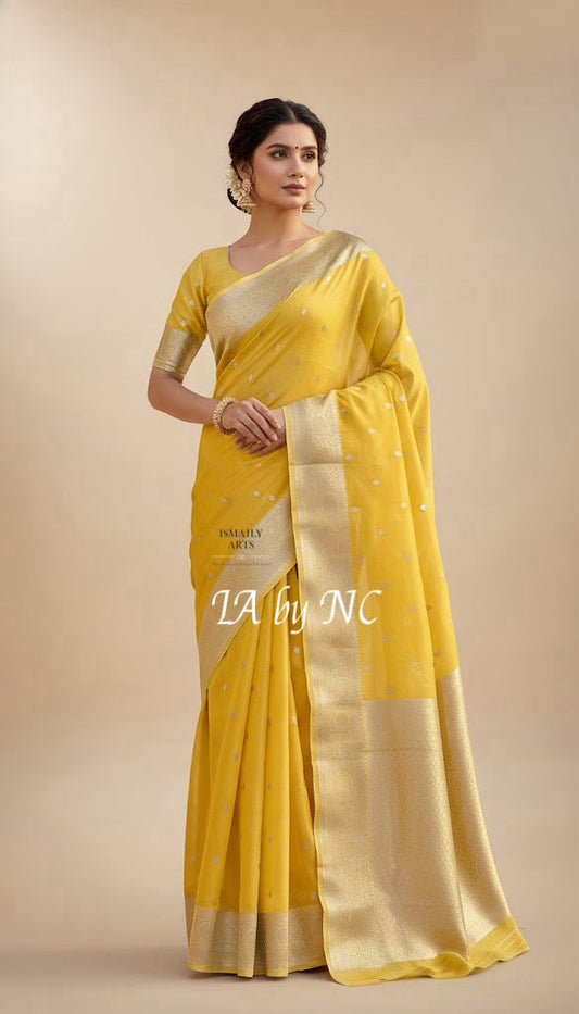 Bumblebee Banarasi Pure Kora Silk Kadwa Saree