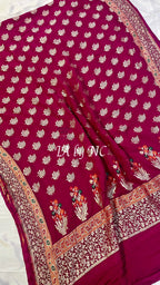 Mulberry Banarasi Pure Khaddi Georgette Saree