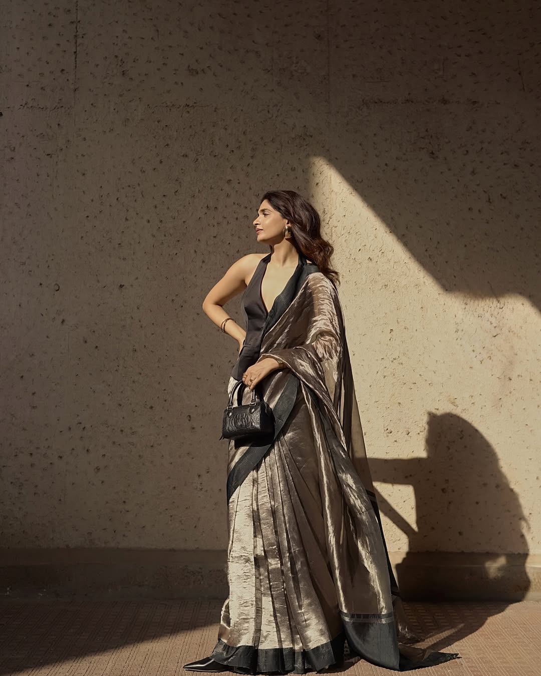 Black Banarasi Pure Tissue Silk Saree - Satin Border