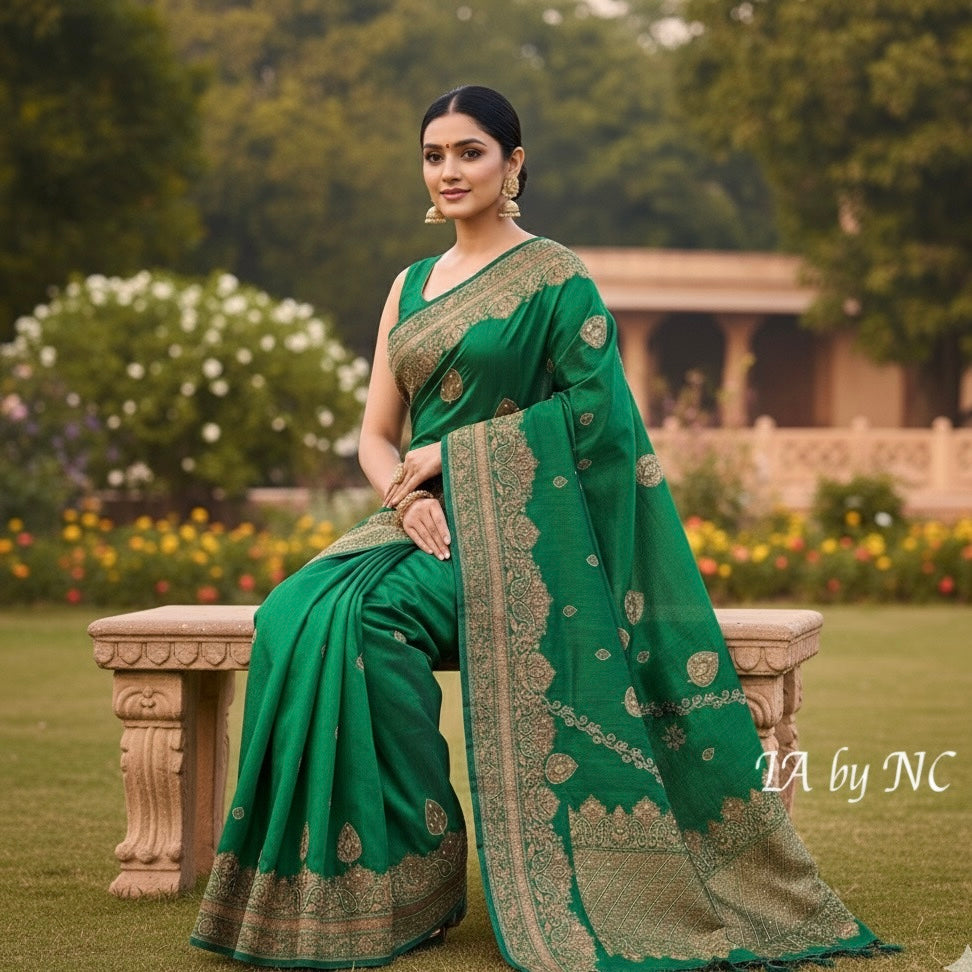 Sacramento Banarasi Pure Khaddi Tussar Georgette Handwork Saree