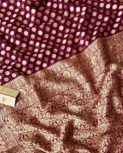 Barn Banarasi Pure Khaddi Georgette Saree