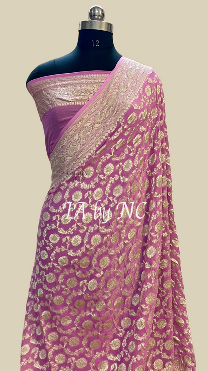 Mulberry Banarasi Pure Khaddi Georgette Saree
