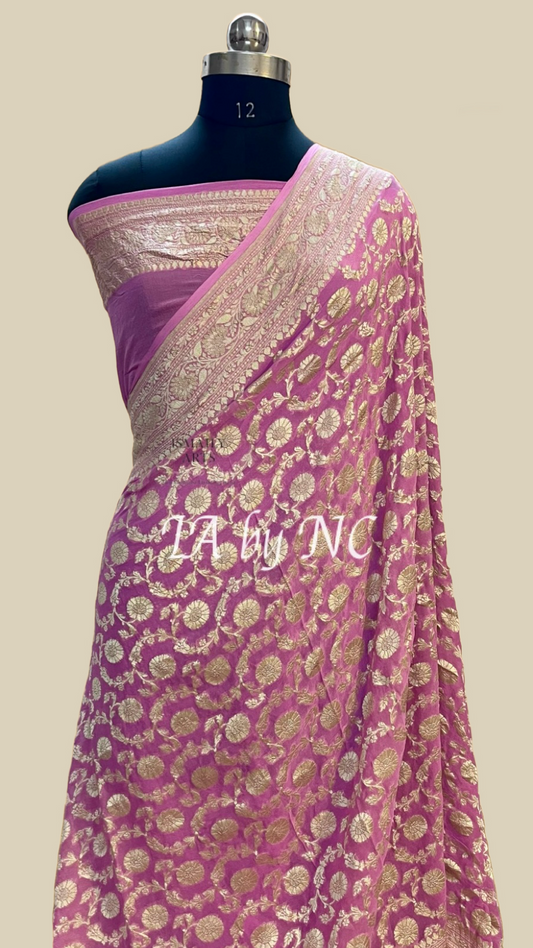 Mulberry Banarasi Pure Khaddi Georgette Saree