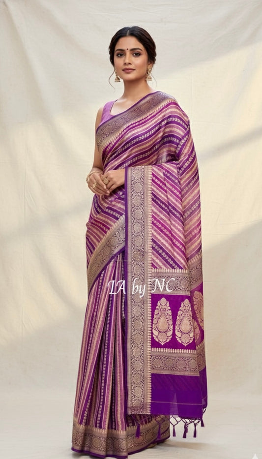 Mulberry Banarasi Pure Chiffon Georgette Saree