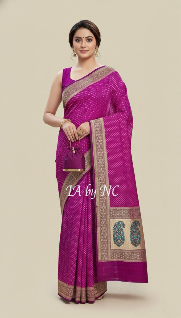 Mulberry Banarasi Pure Khaddi Georgette Saree