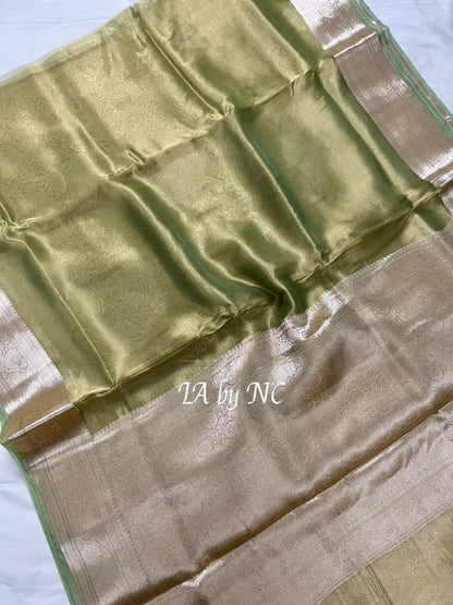 Sage Banarasi Pure Tissue Silk Saree