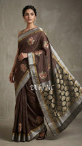 Walnut Banarasi Pure Munga Silk Saree