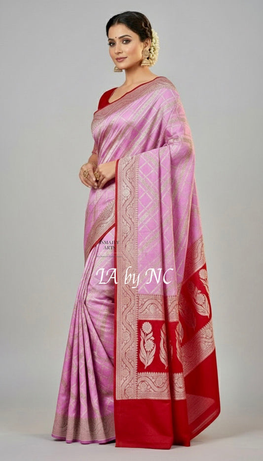 Neon Banarasi Pure Chiffon Georgette Saree
