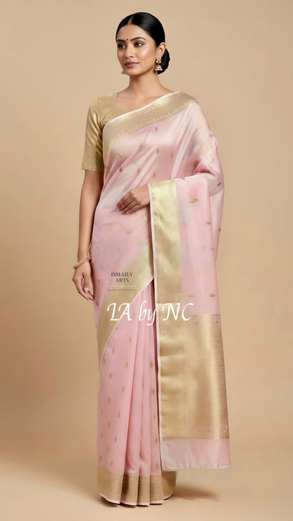 Baby Banarasi Pure Kora Silk Kadwa Saree