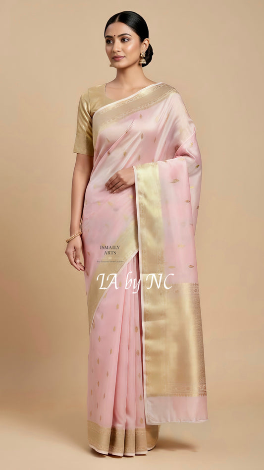 Baby Banarasi Pure Kora Silk Kadwa Saree
