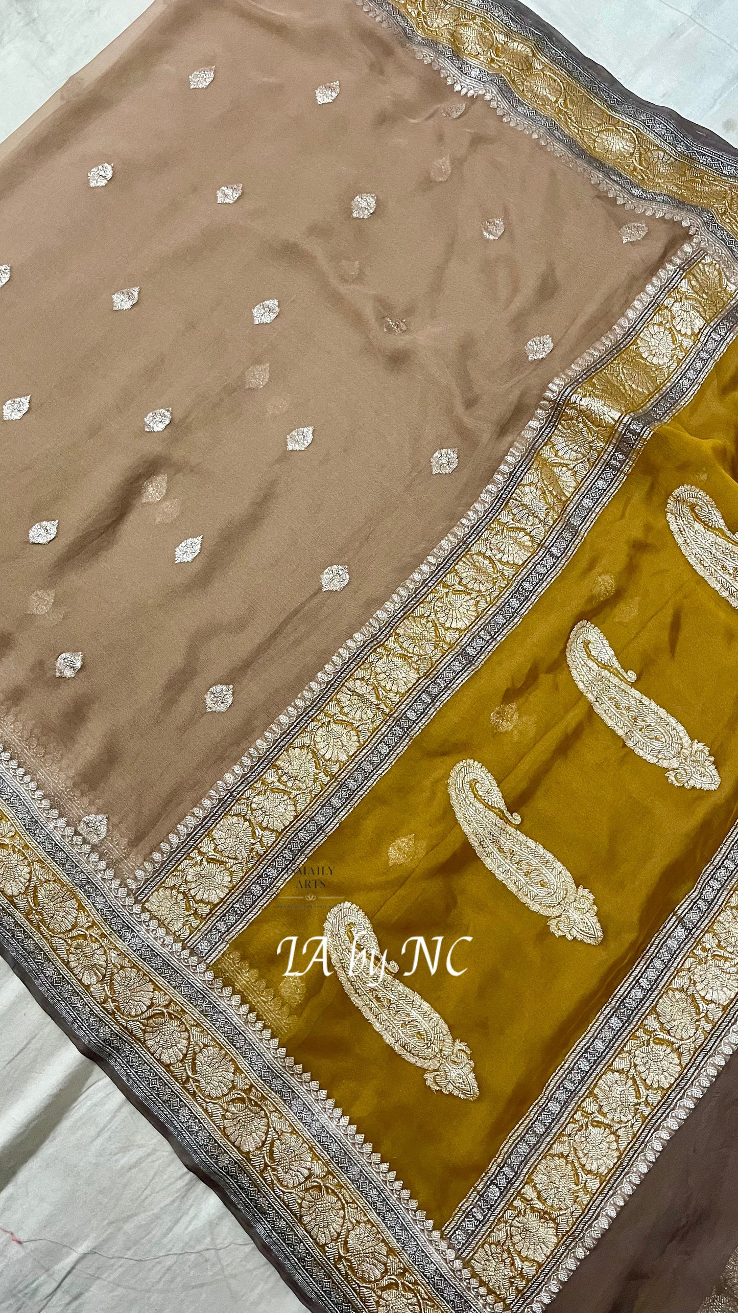 Tortilla Banarasi Pure Khaddi Georgette Kadwa Saree