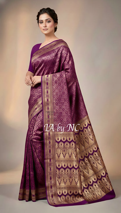 Byzantine Banarasi Mashru Katan Silk Saree