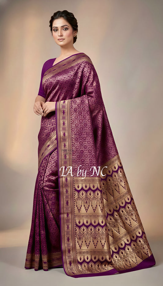 Byzantine Banarasi Mashru Katan Silk Saree