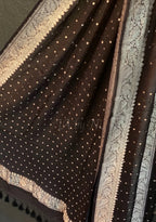 Black Banarasi Pure Khaddi Georgette Dupatta