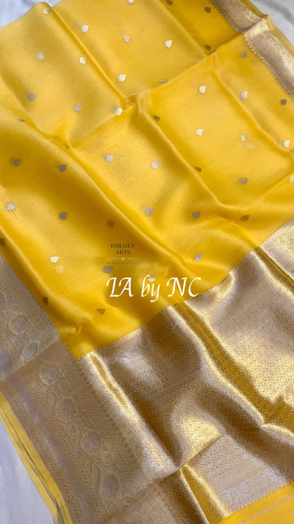Bumblebee Banarasi Pure Kora Silk Kadwa Saree