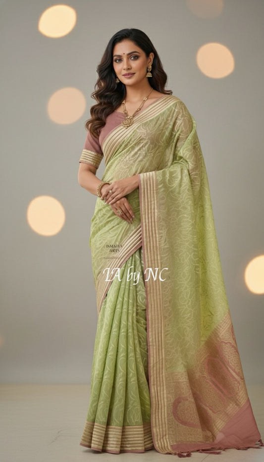 Sage Banarasi Pure Khaddi Georgette Saree