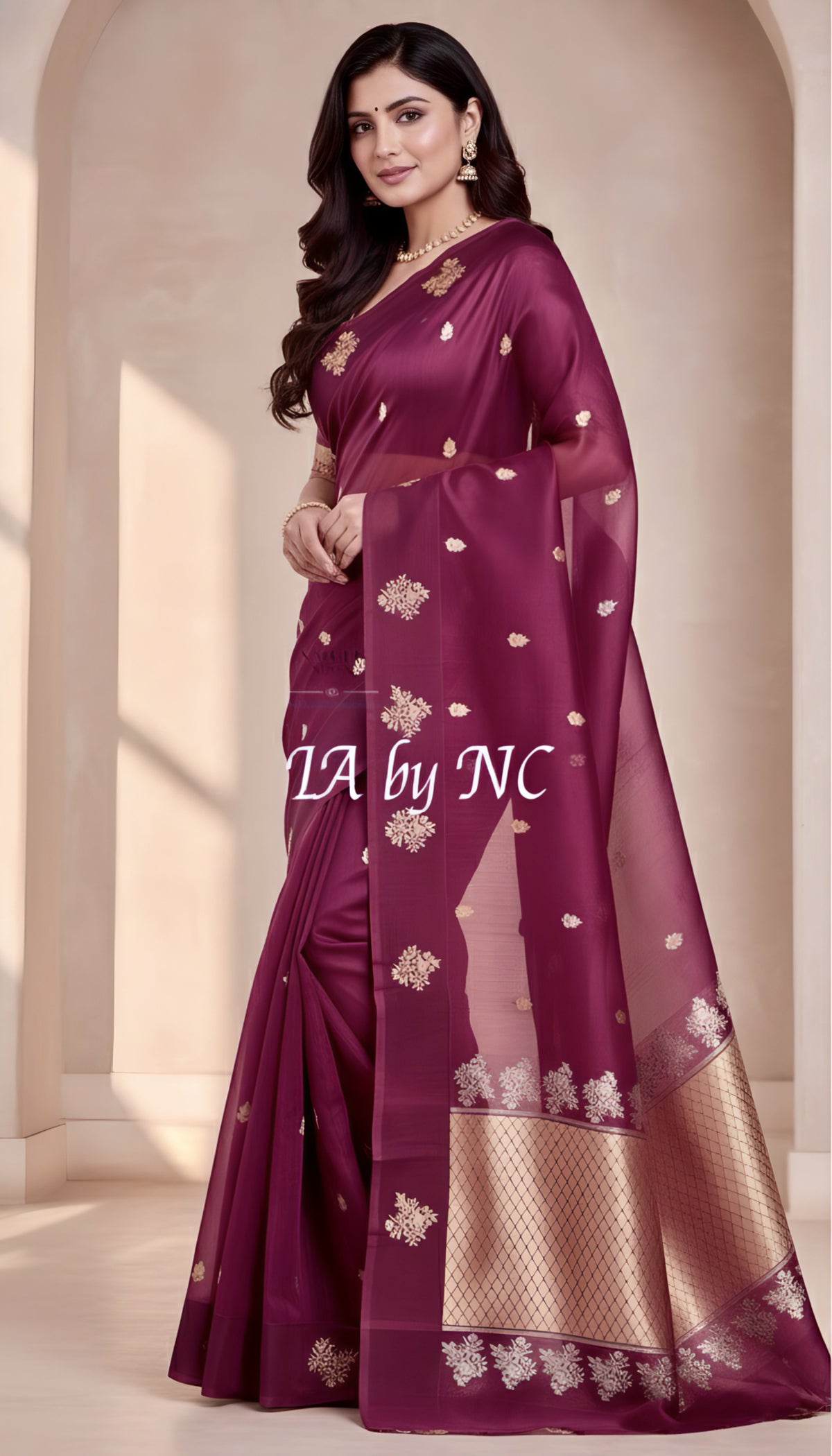 Mulberry Banarasi Pure Kora Silk Kadwa Saree