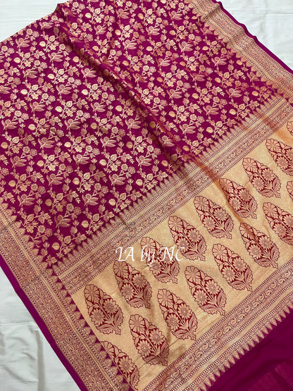 Rani Banarasi Pure Khaddi Georgette Saree