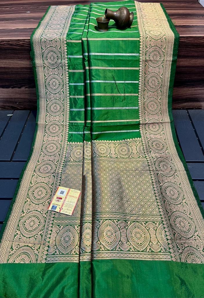 Forest Banarasi Pure Katan Silk Kadwa Saree