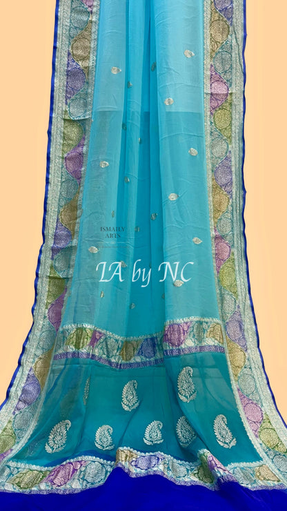 Baby Banarasi Pure Khaddi Georgette Kadwa Saree