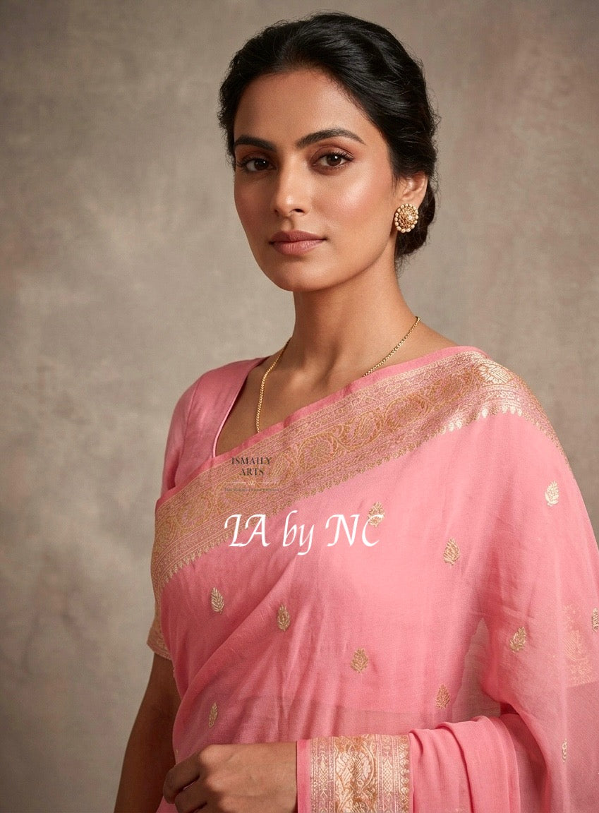 Punch Banarasi Pure Khaddi Georgette Kadwa Saree