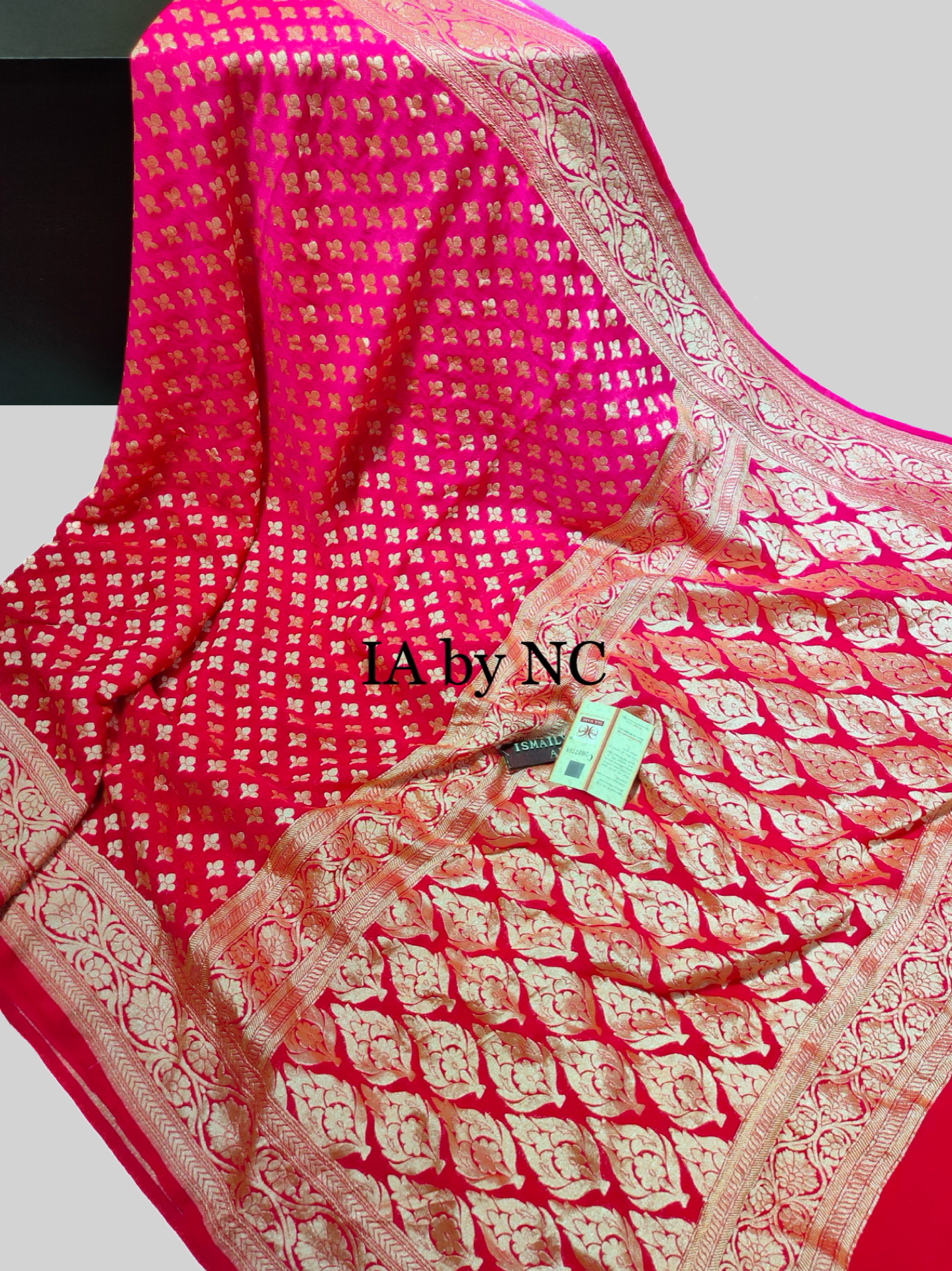 Crimson Banarasi Pure Khaddi Georgette Saree